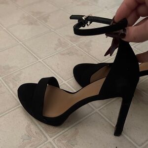 Call It Spring Black Ankle Strap Heels